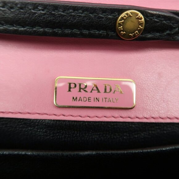 Prada Cahier Pink & Black Leather Shoulder Bag - Picture 11 of 12